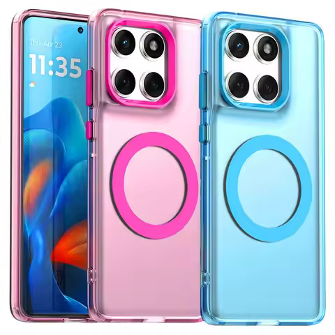 Transparent Candy Colorful Magnet Adsorption Case For Motorola Edge 60 Fusion 60s edge60 Moto Edge 5