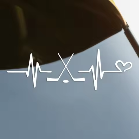 Heartbeat HOCKEY Die-Cut Vinyl Decal Car Sticker Waterproof Auto Decors on Car Body Bumper Rear Wind
