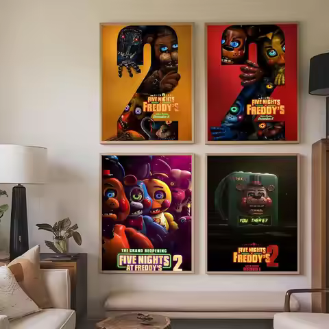 Movie F-Five N-Nights at F-Freddy's 2-S Poster Prints Self Adhesive Home Suitable for Living Room De