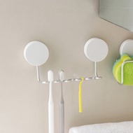 日本霜山 日系簡約風無痕壁掛式牙刷架-3入