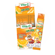 Vita-C Jelly Strip เจลลี่ รสส้ม ผสมวิตามินซี สำหรับเด็ก อาหารเสริมสำหรับเด็ก วิตามินสำหรับเด็ก (10ซอง/กล่อง) VITAMIN C 50mg.