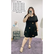Ready Stock Plus Size Casual Dress (3963) 大码休闲v领裙子连衣裙现货  *Bust 39 to 50 inch/ 100-126cm(3963)saiz be