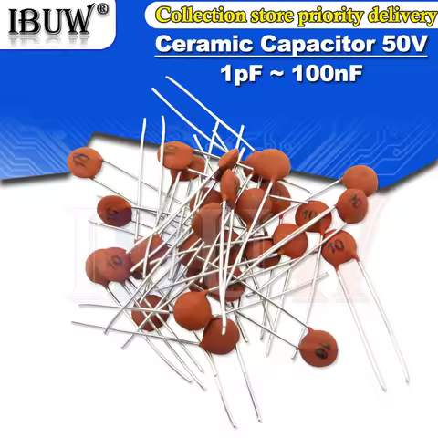 100pcs Ceramic capacitor 50V 1pF ~ 100nF 0.1uF 104 4.7PF 10PF 22PF 33PF 47PF 100PF 101 220PF 10NF 33