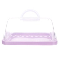 CNMF Portable Plastic Square Cake Box Cupcake Dessert Container Case Handheld Carrier Wedding Birthd