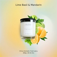 เทียนหอม กลิ่น Jo.L Lime Basil &amp; Mandarin 300g / Soy wax candle10.14 oz Double wick candle (45-55 hrs)