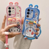 Casing Vivo Y29 4G Casing Vivo T4X 5G Casing Kuromi Cute 3D Ears cream edge Soft Phone Casing TY-EDN