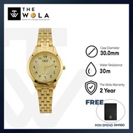 (2 Years Warranty) Q&Q Watch by Citizen C09A Women Arabic Watch with Gold Stainless Steel Strap