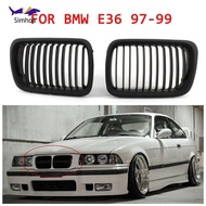 [Simhoa] Exterior front hood Grill cover bonnet For BMW E36 97-99 3Series Gloss, Black