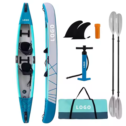 Drop Stitch Kayak Inflatable Canoe 2 Person 3 Person Tandem Sit on Sport Fishing Inflatable Kayak fo