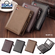 SKM RFID Men's Zipper Coin Multi-Card Short Wallet WLM115