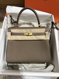 Hermes Kelly 25 大象灰金Togo