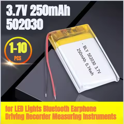 502030 3.7V 250mAh Rechargeable Polymer Lithium Battery for LED Lights Bluetooth Earphone Driving Re