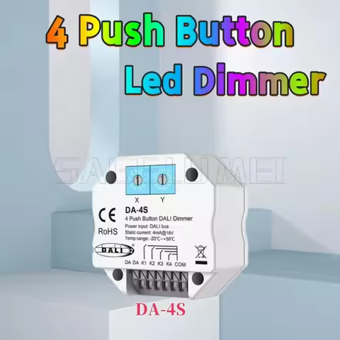 Skydance 4 Push Button Dimmer DA-4S DALI Signal Work with Master/Bus Power Supply Encoding switch se
