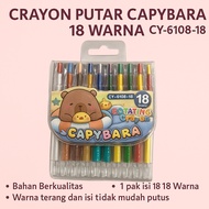 CAPYBARA18 COLOR ROTATING CRAYON CY-6108-18 COLORFUL CRAYON/ CRAYON SET PAINTING STICK/ COLORING TOO
