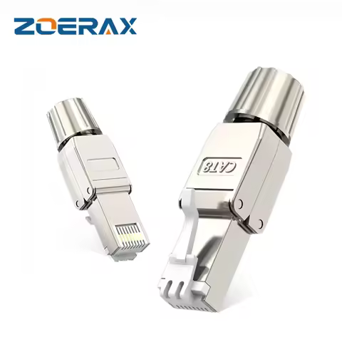 ZoeRax 2PCS RJ45 Cat8 Cat7 Cat6A Toolless Field Termination Plug, Shielded (STP), PoE++ (4PPoE), Mod