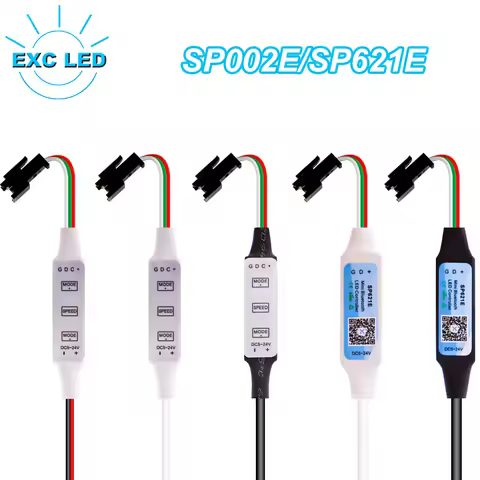 SP002E SP621E WS2812B WS2811 Pixel LED Strip Light Controller Mini 3Keys WS2812 Control By Music Blu
