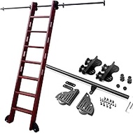 Retractable Rolling Library Ladder Hardware Kit, Sliding Ladder Library Hardware Floor Roller Wheels