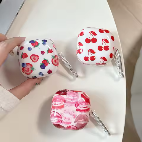 Cherries Case for Samsung Galaxy Buds2 Pro Pro Live Buds 2 FE Cover Protective Shell for GalaxyBuds 