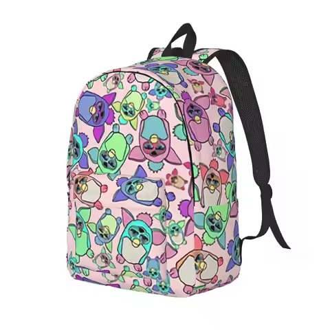 Furby Army Backpack Daypack Large Capacity Children BookBag School Bag Shoulder Bags for Men Women
