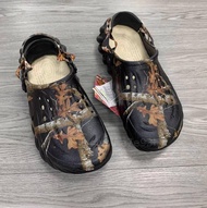 Crocs 楓葉洞洞鞋 涼拖毛毛鞋 鏤空輕便保暖加棉平底鞋