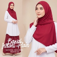 Tudung Bawal Instant Plain Lazy Mosscrepe Bidang 45 – Ironless, Lembut & Senang Bentuk