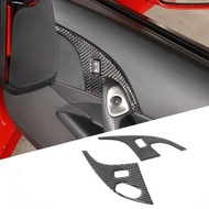 Carbon Fiber Interior Door Lock Panel Trim Sticker For Corvette C6 2005-2013