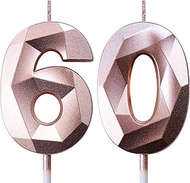 Birthday Candles Numbers Candle 60 Cake Decoration 60th Birthday Woman Candles Birthday Rose Gold Nu