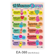 A4 Plastic Poster 12 Months 3 Languages EA-360