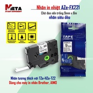 AZe-FX221 printed label [9mm x 8m] Super flexible label compatible with Brother TZe-222(Brother PT-E