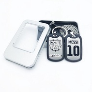 Football Necklace Cristiano Ronaldo Neymar Pendant Keychain Gift Box Birthday Present for Boys Messi