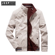 JEEP SPIRIT 1941 ESTD ยี่ห้อสองเสื้อทหารเสื้อผู้ชายฤดูใบไม้ผลิฤดูใบไม้ร่วงผ้าฝ้ายธุรกิจสบายๆกระเป๋าผ