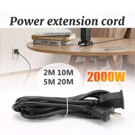 Power Cord Extension 2 Pin Dual Portable Extension Cord plug extender 2M/5M/10M/20M