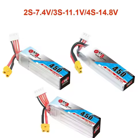 GAONENG GNB 450mAh 2S 7.4V 3S 11.1V 4S 14.8V 80C/160C Long Type Lipo Battery For FPV Drone RC Helico