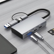 USB-C 6-in-1 Docking Station, 3.0 Hub with SD/TF/CF Card Readers for Pro/Air