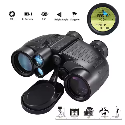 8X40 Binoculars 40mm FMC Lens 1000m 1500m HD Bird Watching Waterproof Telescope with Rangefinder,Com