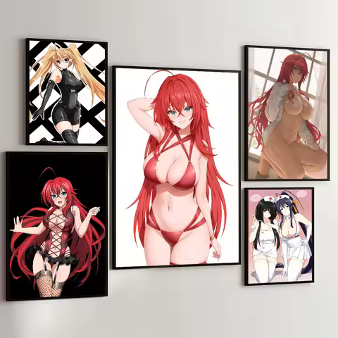 1PC High School DxD Poster Movie Sticky Posters Retro Kraft Paper Sticker DIY Room Bar Cafe Aestheti