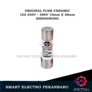 ORIGINAL CERAMIC FUSE 10A 380V 10mm*38mm ZHENGRONG DIAMETER 10MM SLOW BLOW FUSE FUSE 10 A GLASS FUSE