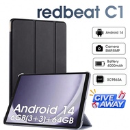Redbeat C1 8-Inch HD+ Tablet - For Android 14, Quad-Core Processor, 6GB RAM (3+3), 64GB Storage, Exp