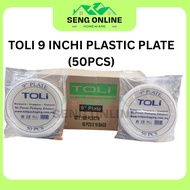 9" PP Plastic Plate (50pcs) – Round Disposable Party Plate | Pinggan Plastik PP 9 Inch