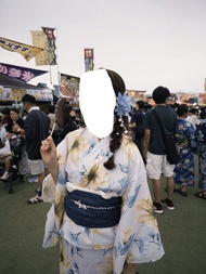 出GRL兩件式浴衣僅穿一次 連腰帶頭飾全套