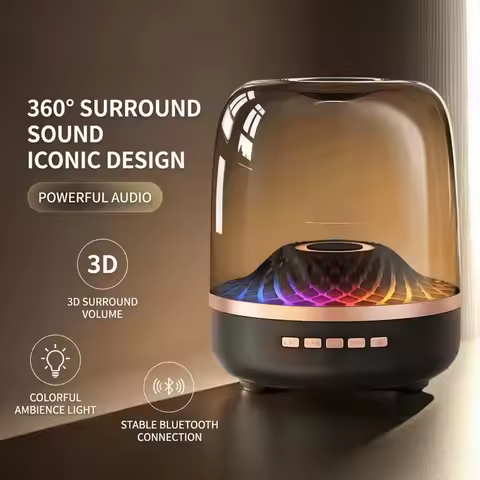Transparent RGB Bluetooth Speaker, Surround Sound, Desktop Speaker, Portable Speaker, Home Decor