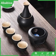 [Ababixa] Ceramic Sake Set with Warmer, Traditional Warming Bowl, Porcelain Pottery, Sake Drink for Gift,Tea Party