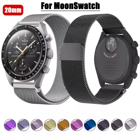 20mm Smart Watch Strap For Omega X Swatch Joint MoonSwatch Stianless Steel Milanese Bracelet For Moo