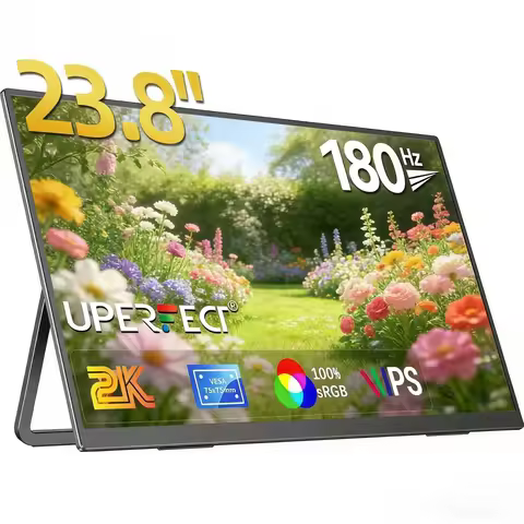 UPERFECT 23.8 Inch 2K 180Hz Large Portable Gaming Monitor 107% sRGB USB-C HDMI Eye Care External Sec