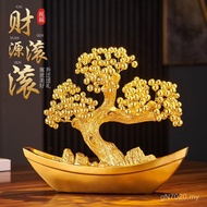 Gift Ornaments Fortune Tree Housewarming Sailboat Premium Decoration New Home Office Money Rolling W