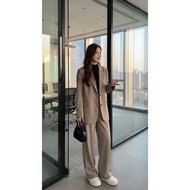 L'Amour Boutique VEST SET WIDE-LET PANTS WITH LONG-SLEEVE BLAZER, OFFICE SET