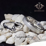 [C516] 950 Silver Couple Ring – SAN950 Custom Palladium Platinum Gold | Free Elegant Box