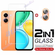 HONOR X7e 4G 5G 2in1 Tempered Glass Full Screen Protector Film with Camera Lens Protector For Honor 