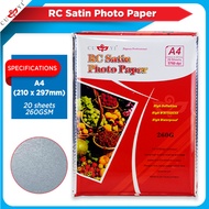 CUYI RC Satin Photo Paper 260gsm A4 | 5R | 4R | 3R Size Resin Coated Photo Paper
