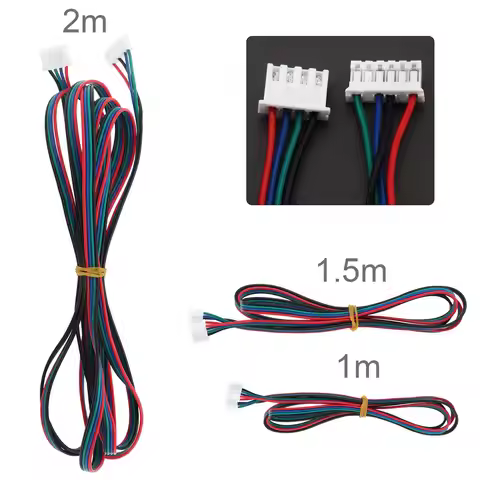 1 Piece 1m / 1.5m XH2.54 4pin to XH2.0 6pin Stepper Motor Cable for 3D Printer, Motor and Control Bo